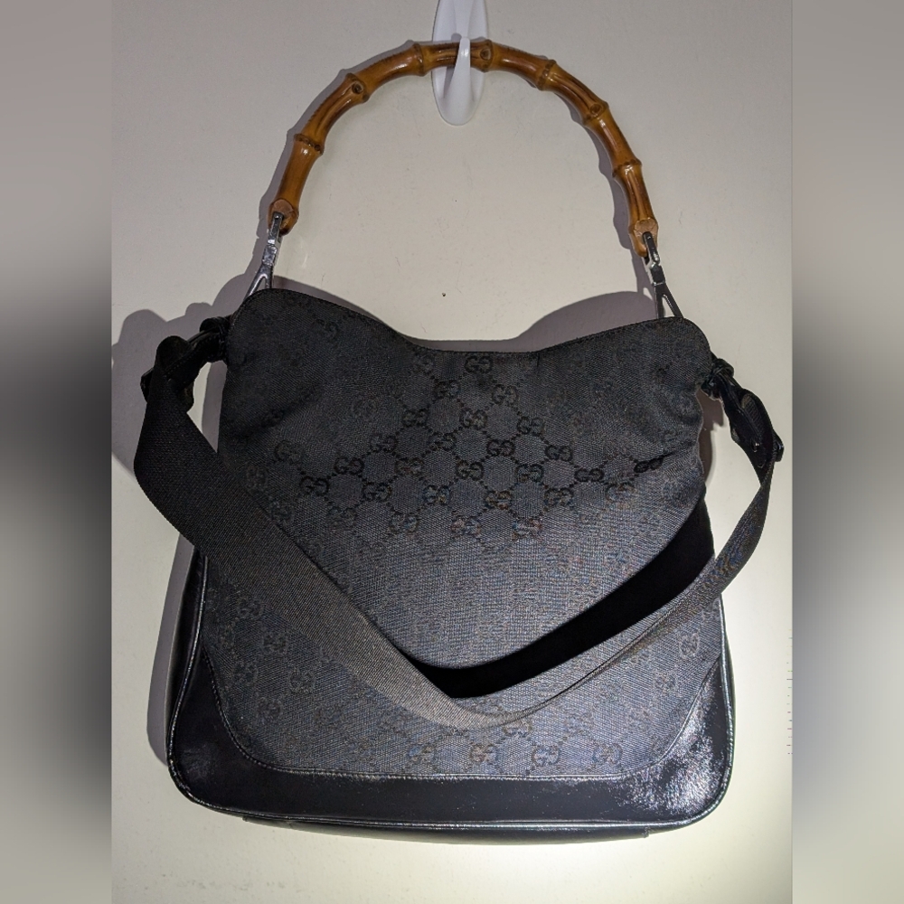 Vintage Gucci Bamboo Monogram Hand And Shoulder Tote Bag Good Condition! - Picture 3 of 16